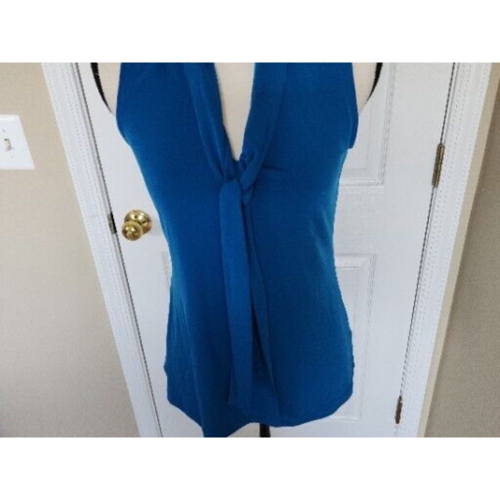 BANANA REPUBLIC Women’s Tops Medium BLUE Tie V-neck Blouse